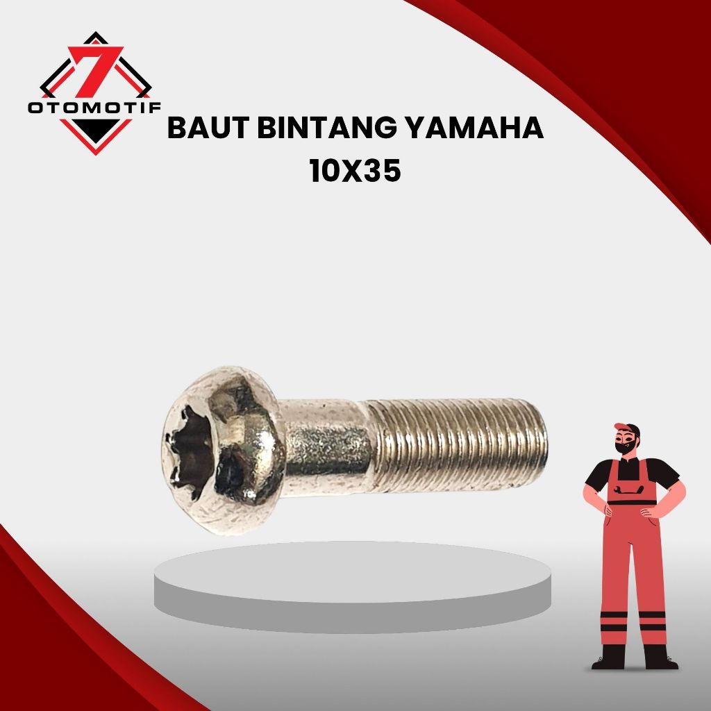 Baut Bintang Yamaha 10x35 10mm Baut 14 Nekel Kaliper Cakram M10x35