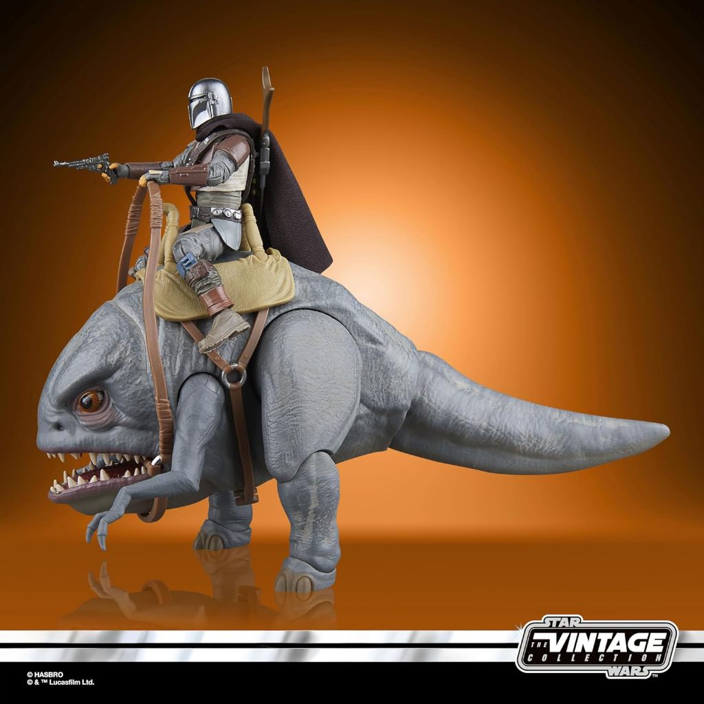 READY STAR WARS KOLEKSI VINTAGE BLURRG & THE MANDALORIAN, PAKET 2 FIGUR AKSI KOLEKSI THE MANDALORIAN