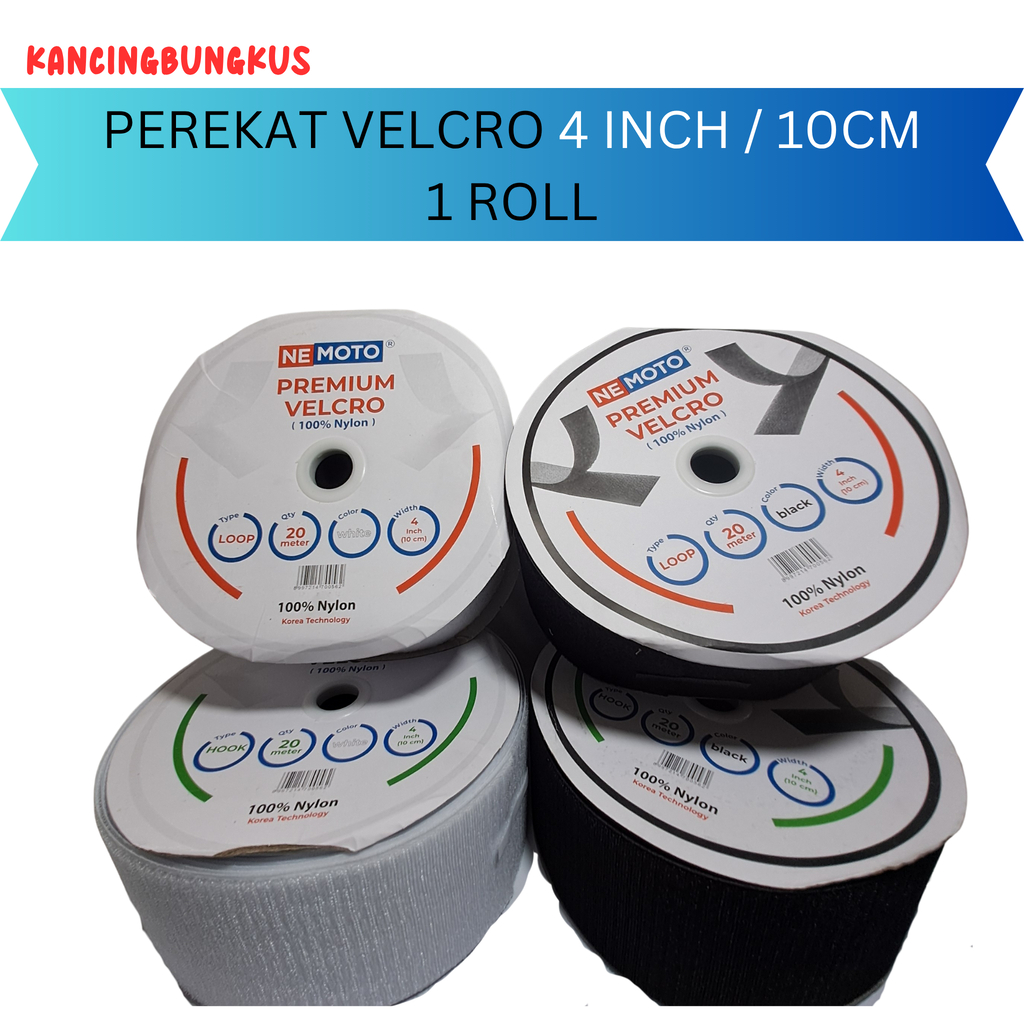 Velcro Perekat 10cm 1 SET ROLL Kasar & Halus