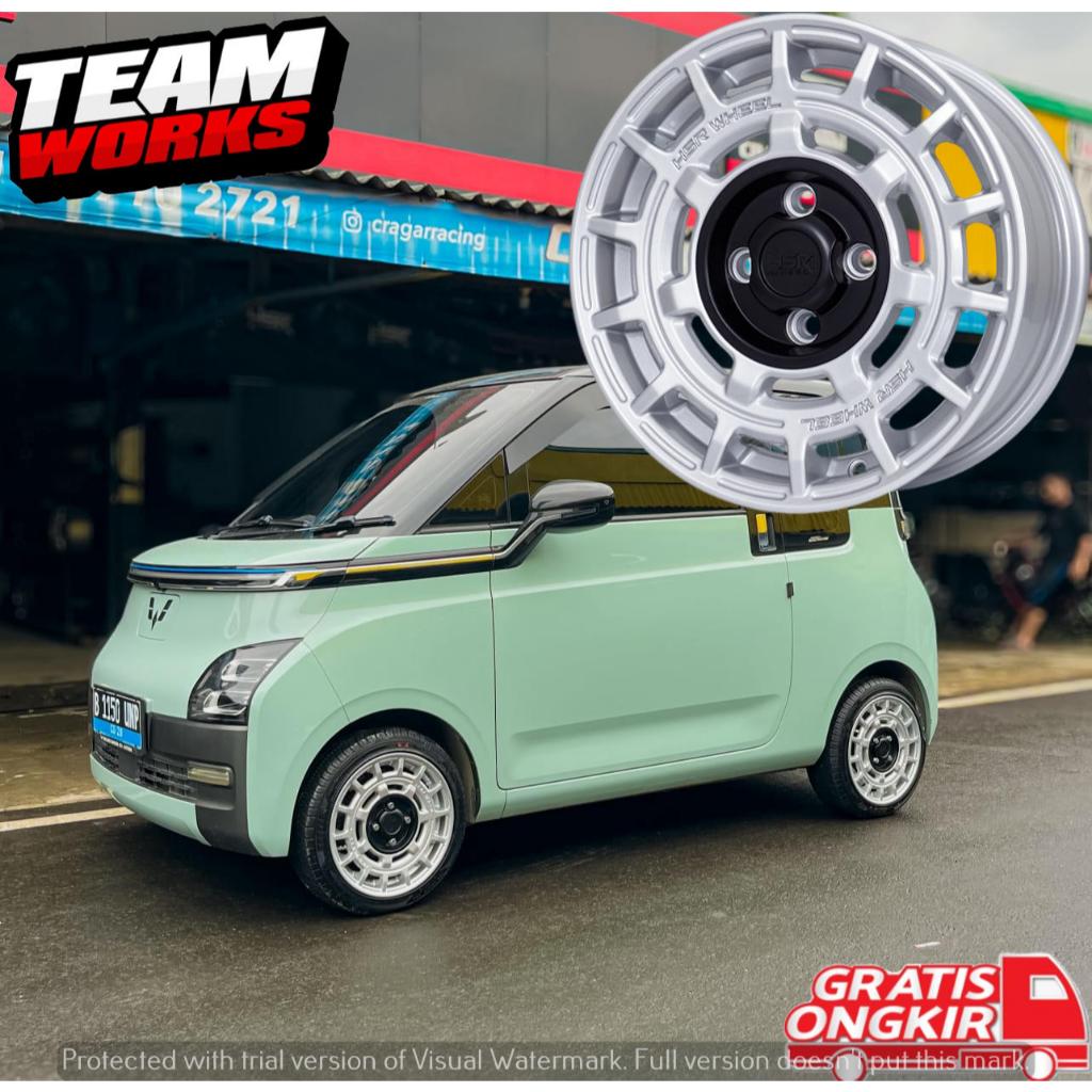 VELG MOBIL HSR MENTAWAI RING 14 LEBAR 6 ET36 BUAT MOBIL AIREV KARIMUN RIO VELEK RING14 GLOSSY SILVER
