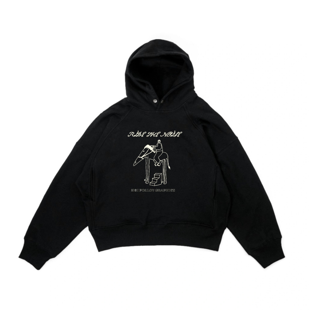 Hoi Polloy - Hoodie Sweater Stairs (Black) Fleece