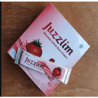 JUZZLIM Minuman Serbuk Rasa Stroberi 1Box Isi 10 Sachet – Detox Usus & Bantu Kecilkan Perut Buncit