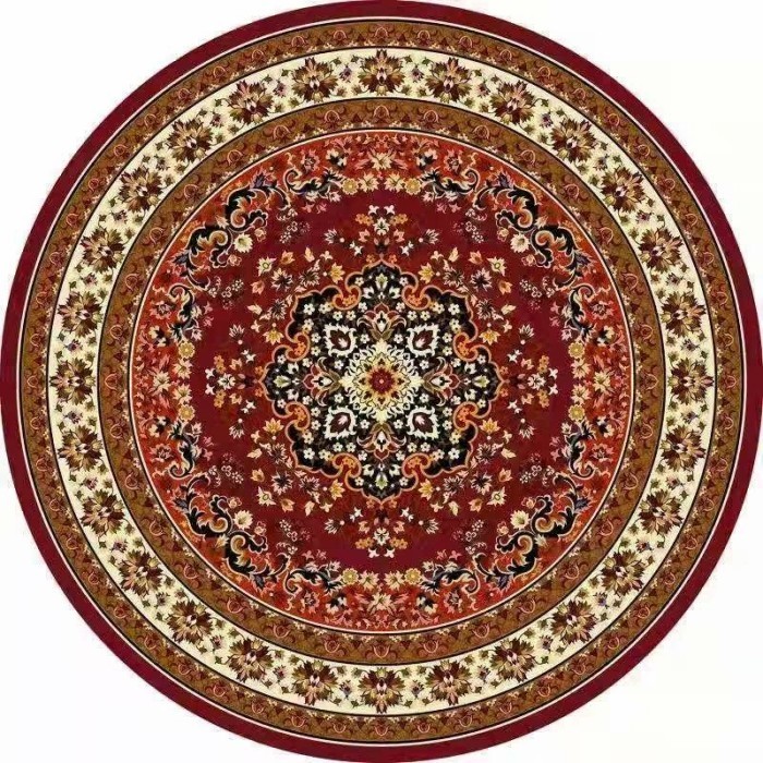 Karpet Bulat Motif Daun Monstera Belgi ukuran 90 Cm