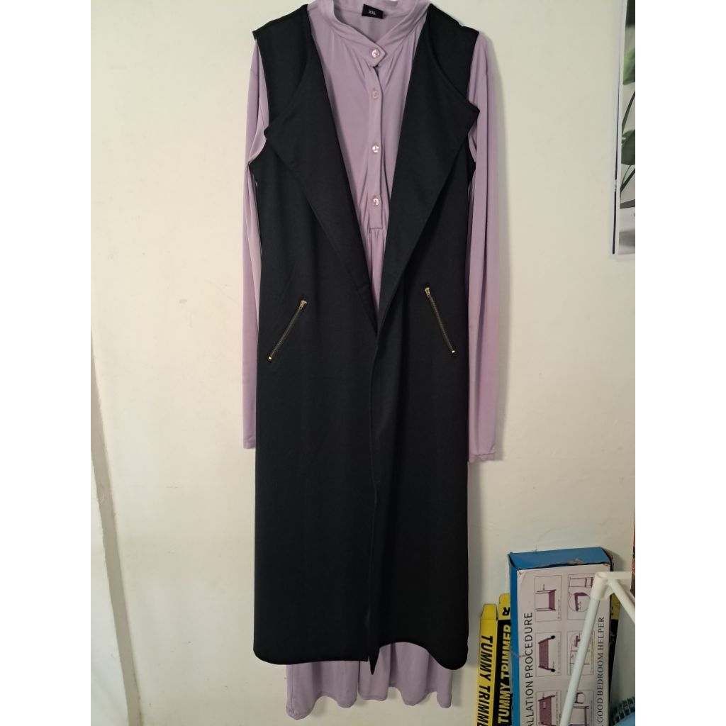 PL long cardigan (hanya cardigan hitam) like new