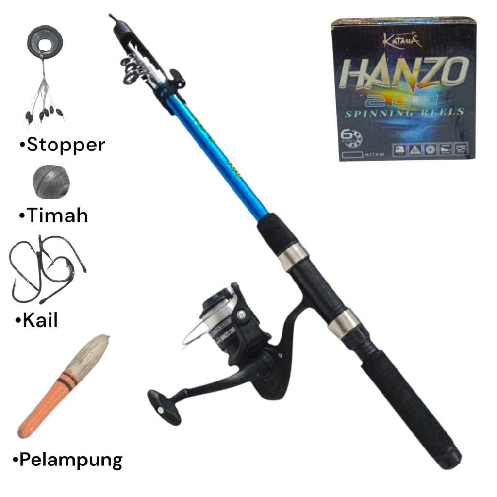 JORAN PANCING KEKINIAN SET KOLAM KATANA 150CM ( & REEL) FREE SET KAIL JORAN KUALITAS TERBAIK AWET KU