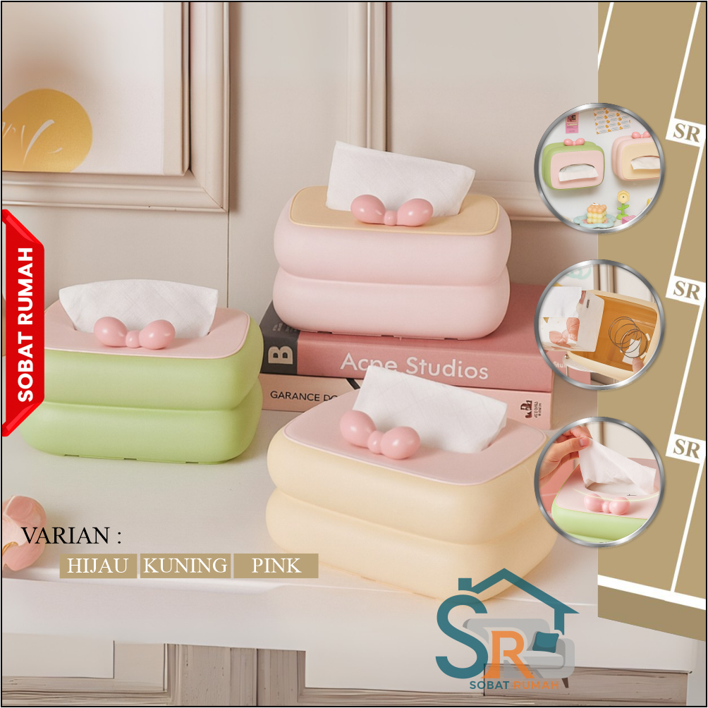 TEMPAT TISU AESTHETIC coquette kue unik pastel pink estetik kotak tissu tissue box dinding tempel ga