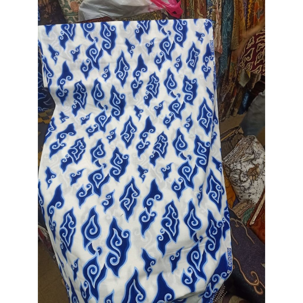 Bahan Batik Katun Mega Mendung / Batik Katun Halus Premium / Batik Katun Meteran