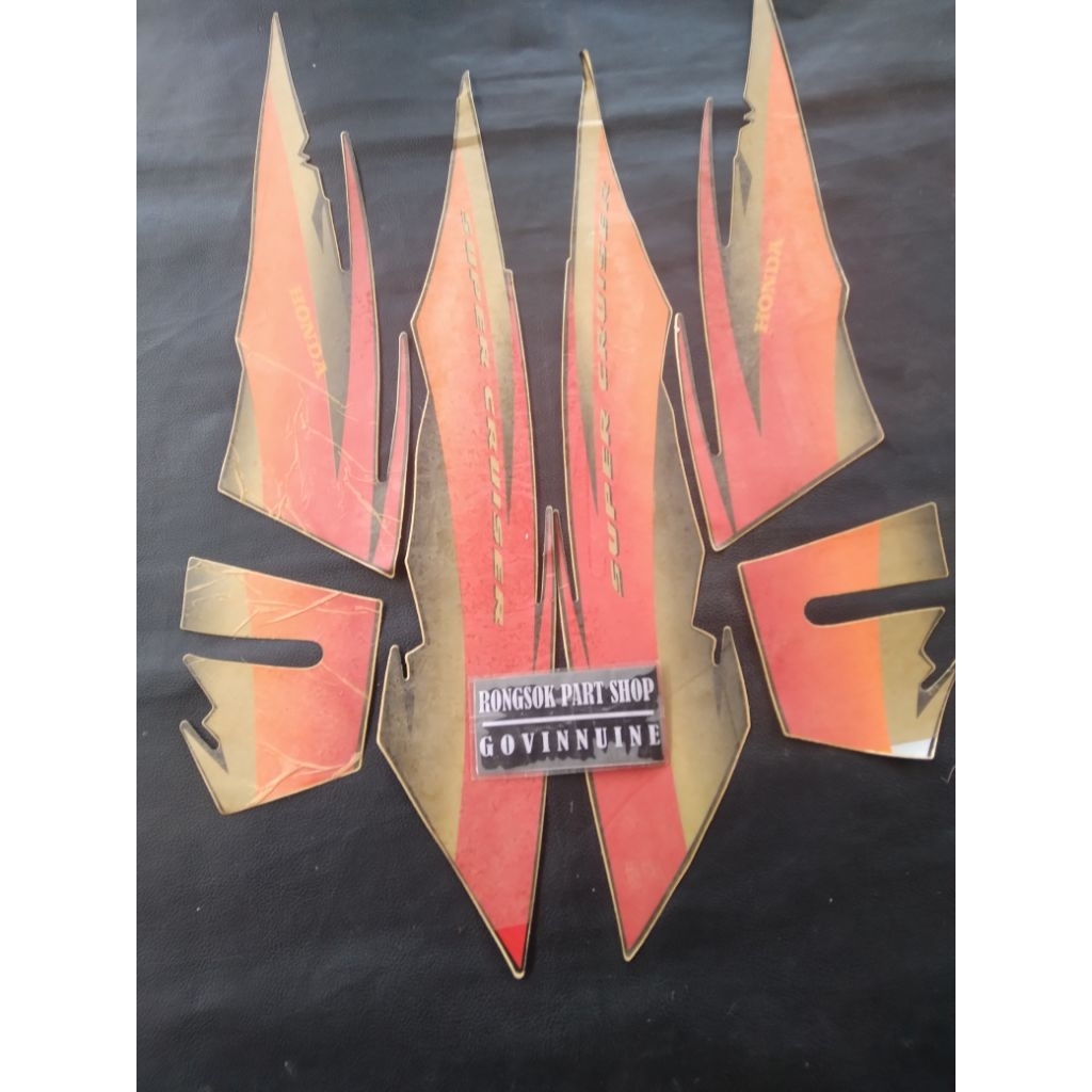 striping stiker sticker honda tiger 2000 2001 merah oren orange silfer hitam ori nos