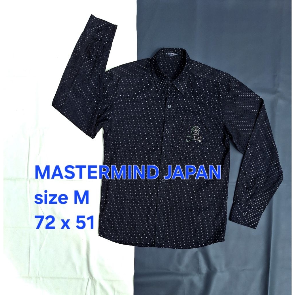 Baju Kemeja MASTERMIND JAPAN Hitam Lengan Panjang Pria Original