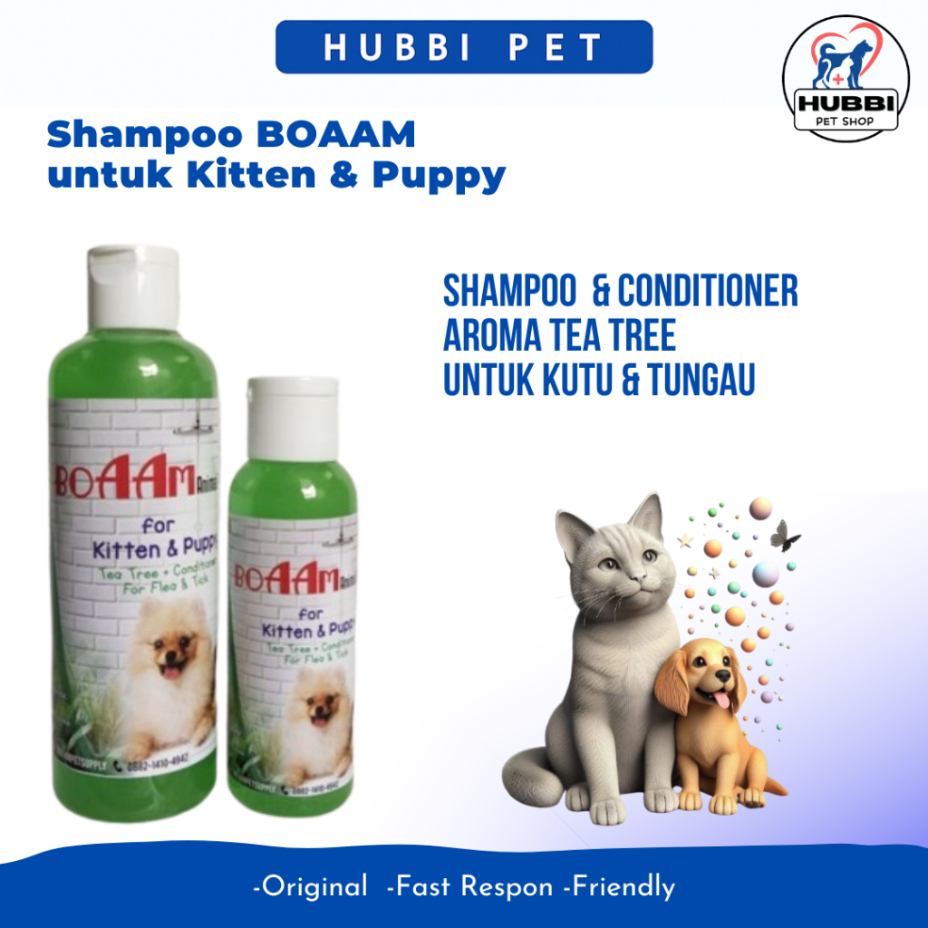 BOAAM Shampoo Kitten & Puppy | Shampo Anak Kucing & Anjing | Anti Kutu, Jamur, Gatal & Bulu Rontok