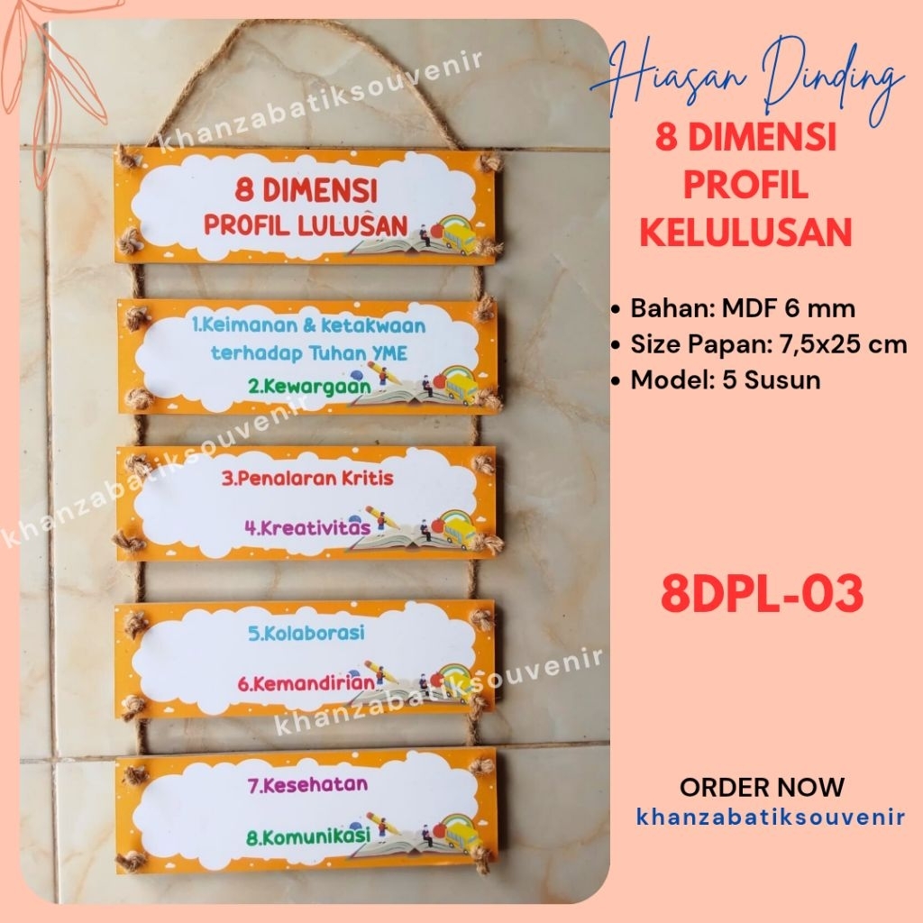 walldecor hiasan dinding 8 dimensi profil lulusan