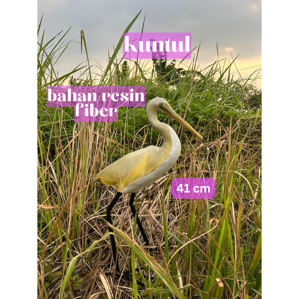 patung burung kuntul, bisa juga untuk hiasan taman atau kolam