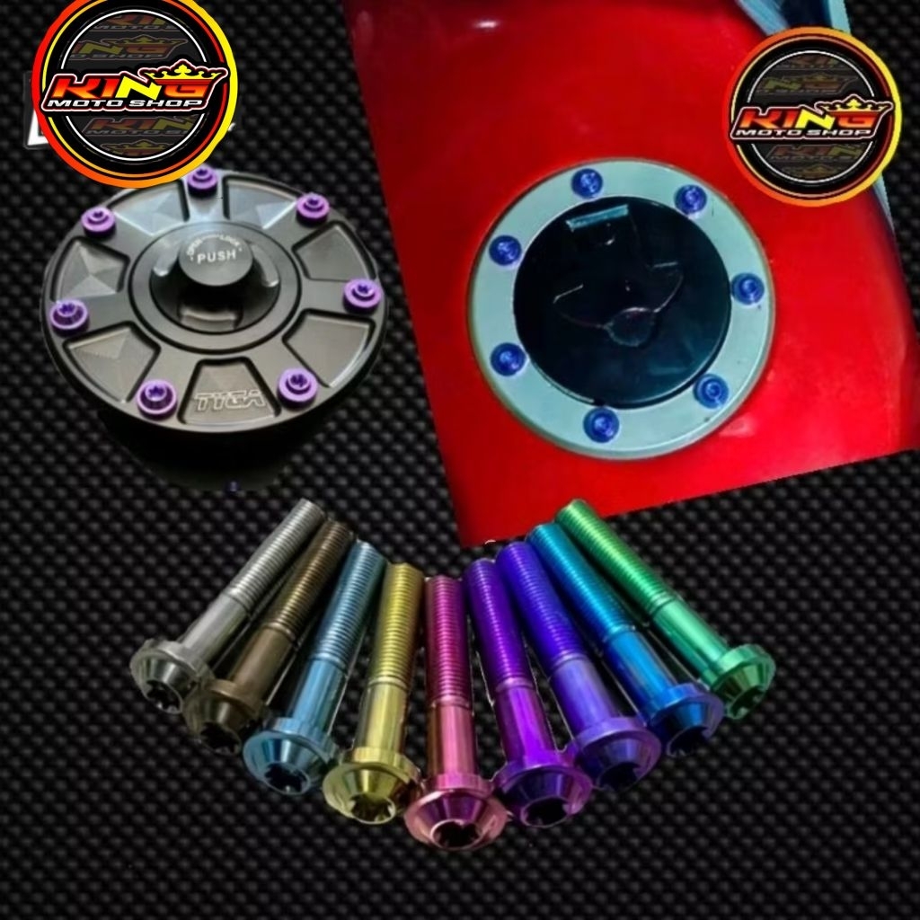 baut tutup tangki ninja r ninja rr ninja ss titanium satu set 7 biji