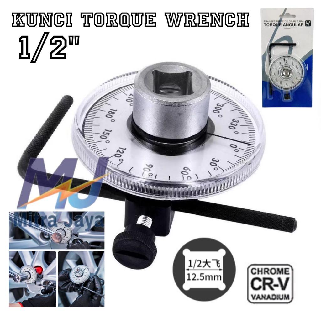Kunci Torsi Torque Wrench 1/2 Inch Untuk Ban Kendaraan Kunci Pas Alat Ukur Sudut Torsi Meter