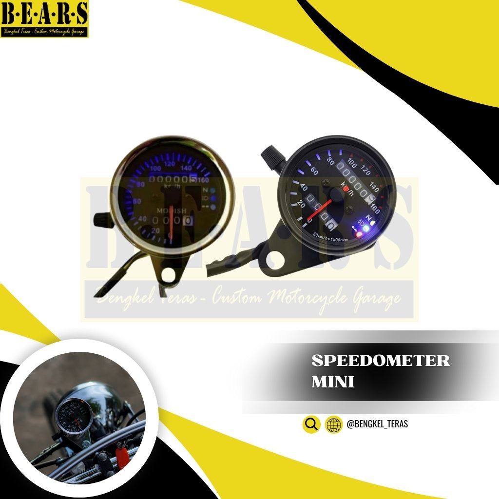 Speedometer Motor Custom Bulat Kawasaki W175 Benelli CB GL