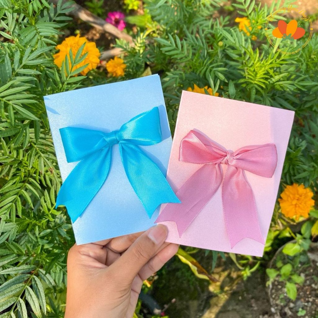 kartu ucapan pita ribbon greeting card aesthetic card aesthetic kartu ucapan pastel kartu ucapan ula