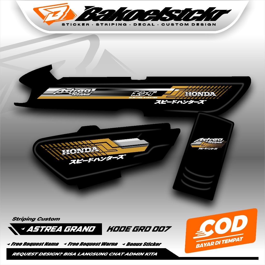 STRIPING ASTREA GRAND CUSTOM - STRIPING ASTREA GRAND HOLOGRAM TRSNASPARAN - GRD 007