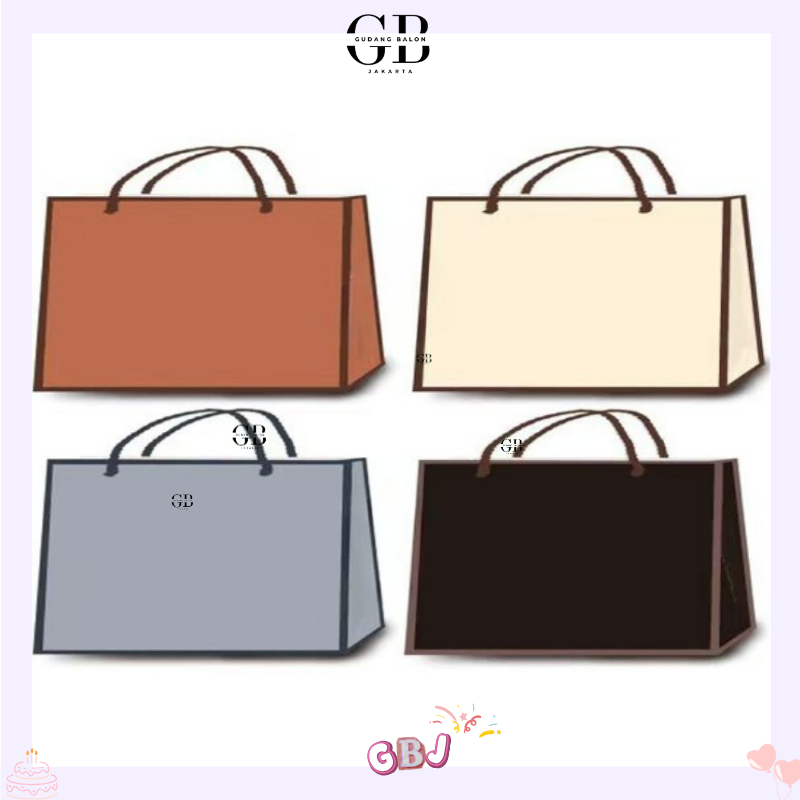 GBJ - Paper Bag Jumbo Polos Aesthetic / Tas Kado Ulang Tahun