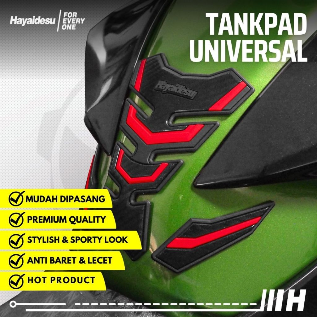 Hayaidesu Universal Tank Pad Aksesoris Decal Variasi Carbon Pelindung Tanki Motor