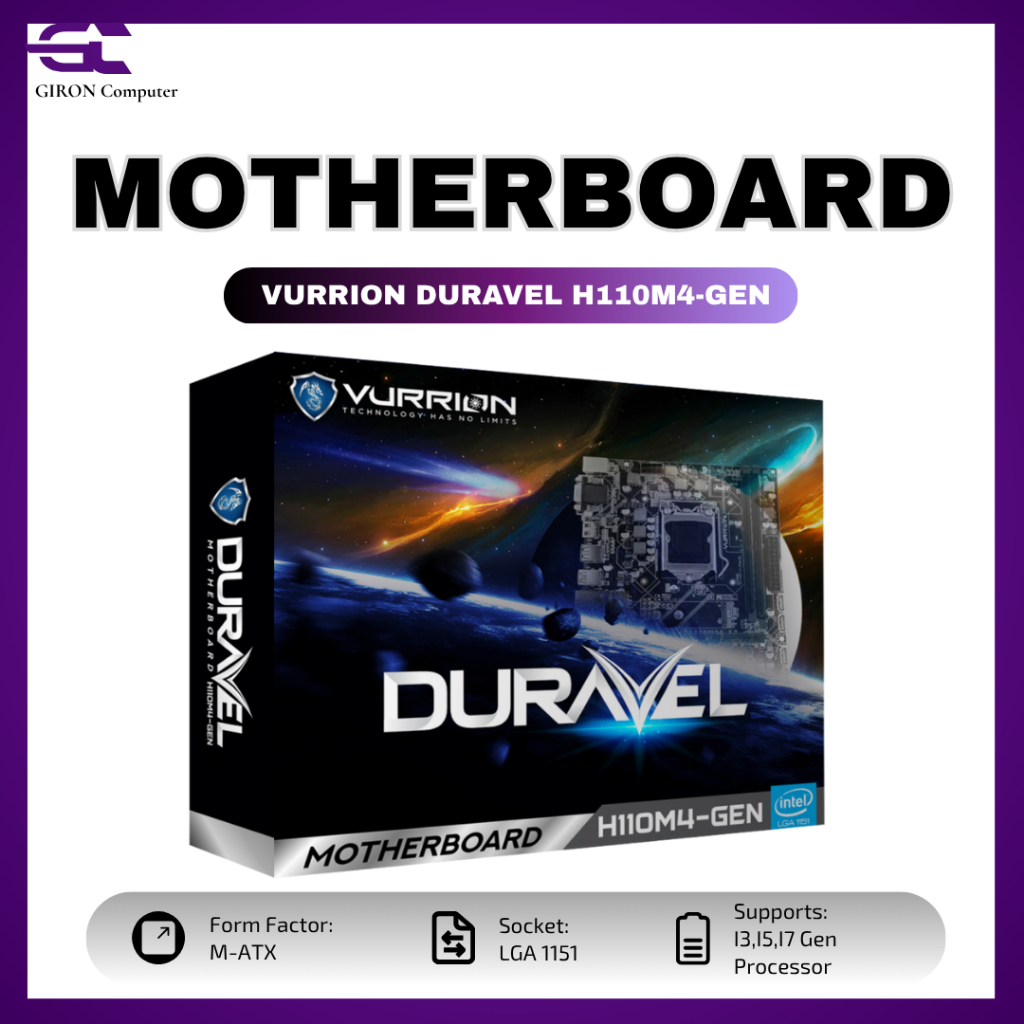 MOTHERBOARD VURRION DURAVEL H110M4-GEN (Intel H110, LGA 1151, DDR4)