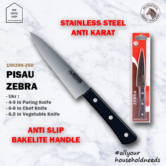 Pisau Dapur Stainless Steel Zebra | Chef Knife Vegetable Knife Anti Karat & Gagang Kokoh