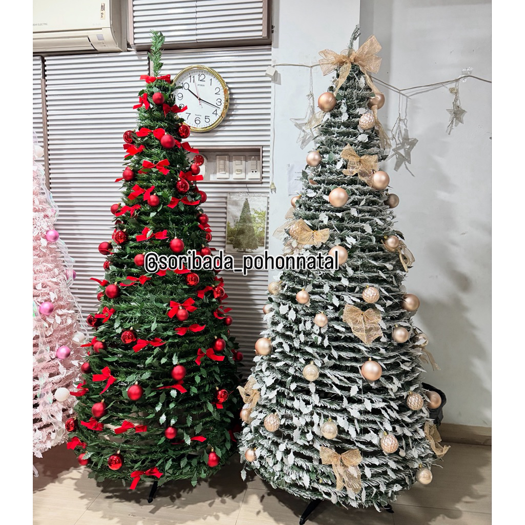 Pohon Natal Telescopic Simpel & Elegan | Pohon Natal Lipat | Pohon Natal Unik | Pohon Natal Popup | 