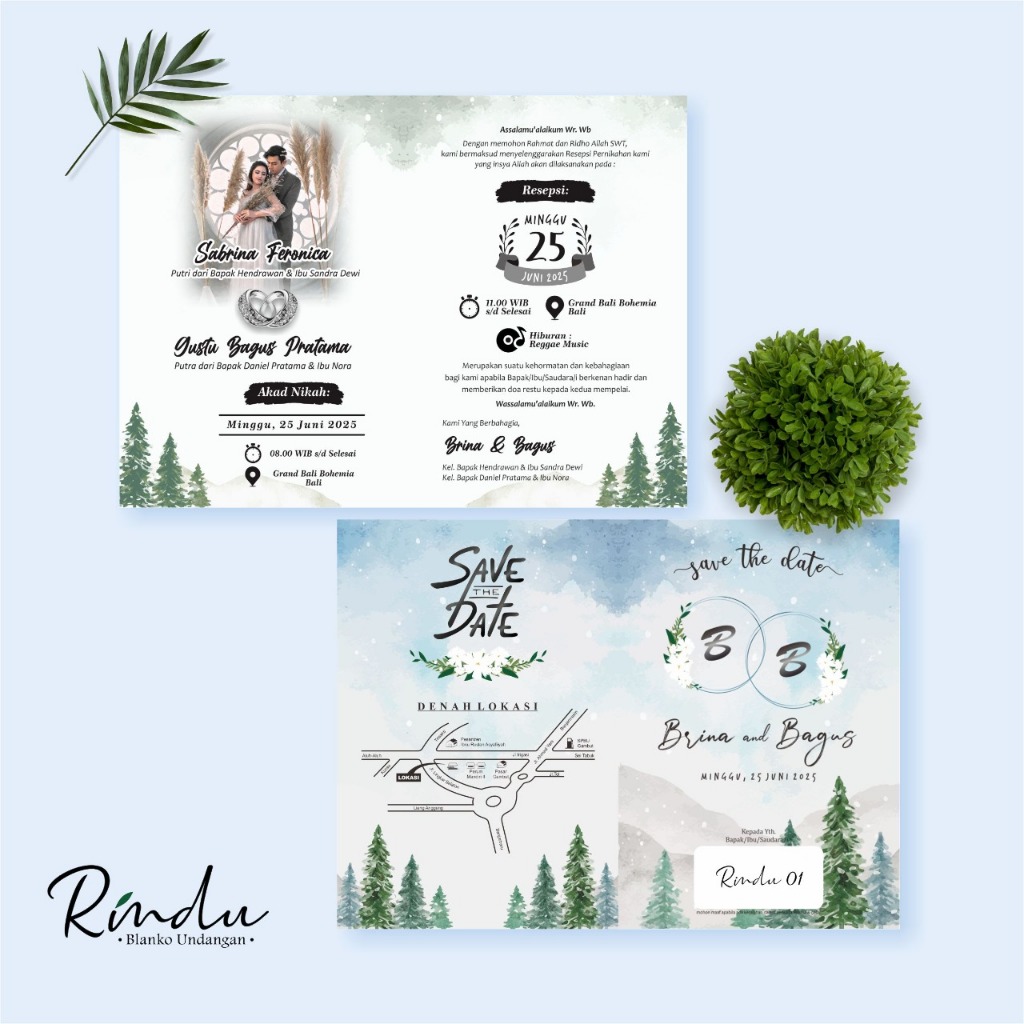 SANDRISE - Tambahan Biaya Foto Undangan Custom Berwarna Hitam Putih
