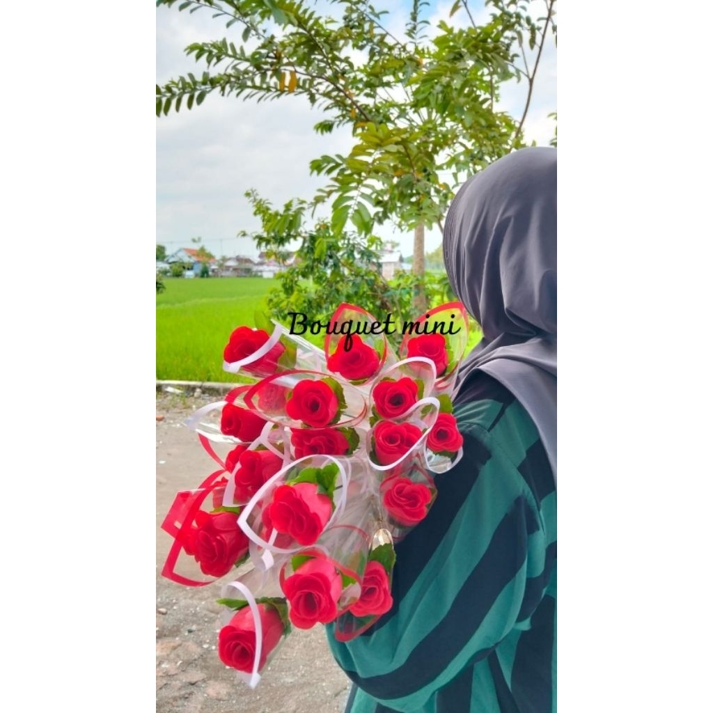 Buket bunga mawar 1 tangkai, bunga mawar, bunga mawar 1 tangkai