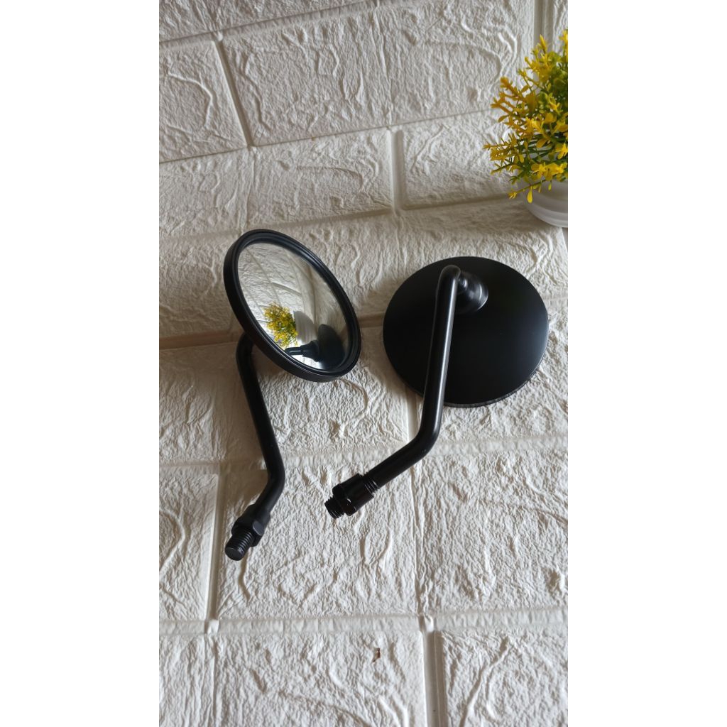 Spion Bulat Retro Kecil Hitam CB Tiger Scoopy Vario Beat Supra