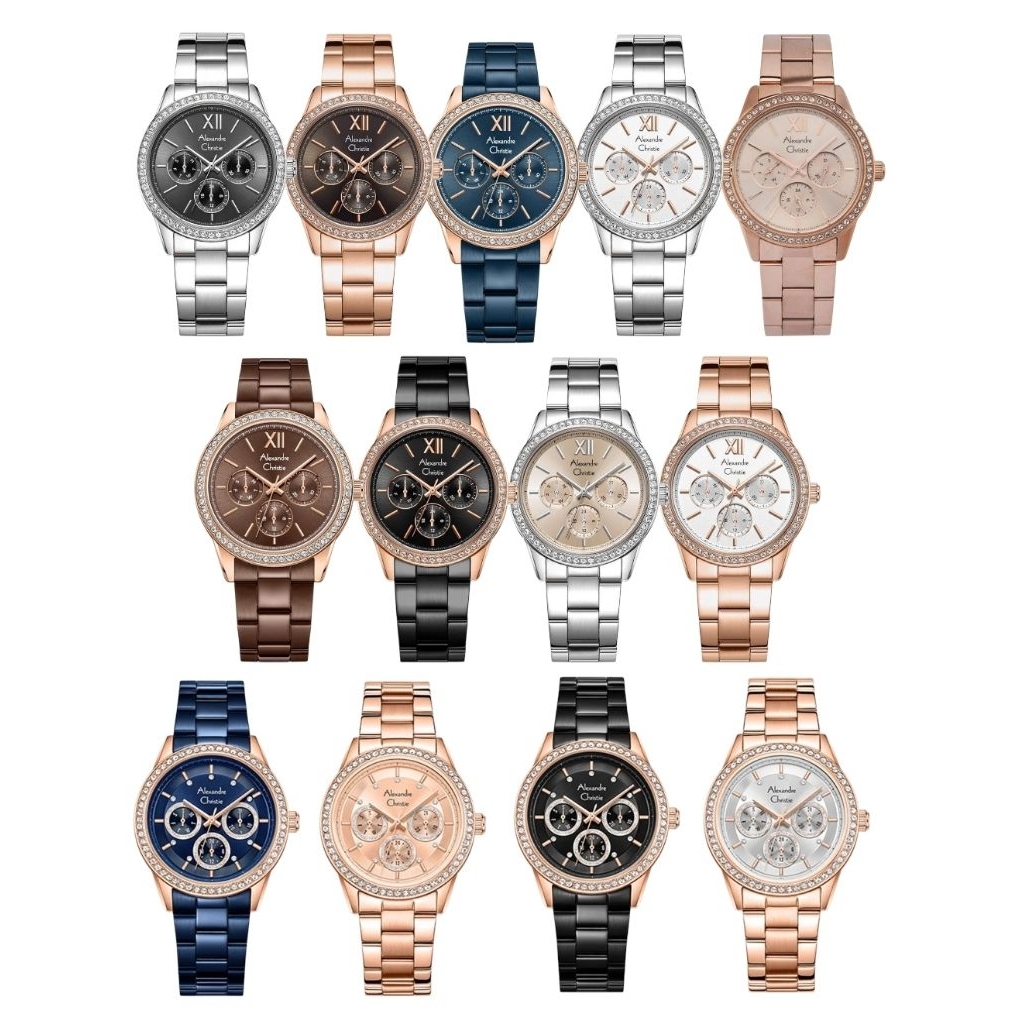 Jam Tangan Wanita Alexandre Christie 2A46 AC2A46 AC 2A46 Tali Besi / Stainless steel