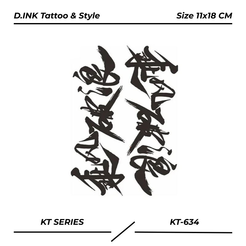 PREMIUM KT-634 Tatto semi permanen premium fruit ink motif tilisan kanji jepang china mandarin ukura