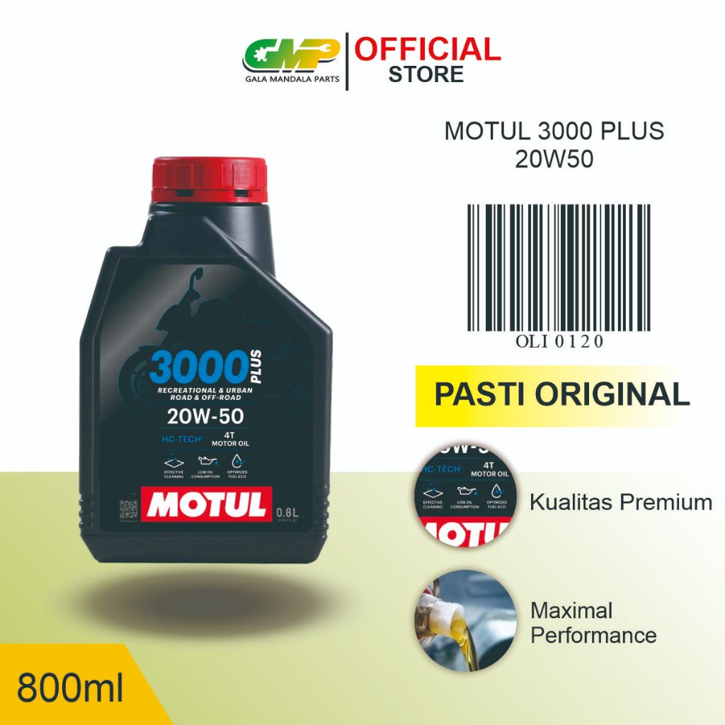 Oli Motul 3000 Plus 800ml 4T 15w50 20w50 Oil 0.8L Motor FU Jupiter Z MX Supra Karisma Vega F1zr Revo