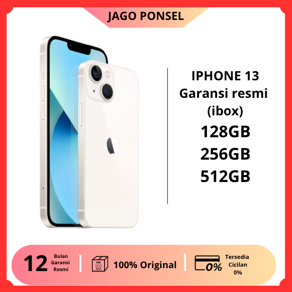 IPHONE 13 garansi resmi (ibox) 128gb/256gb/512gb GARANSI RESMI.Layar Super Retina XDR 6,1inc