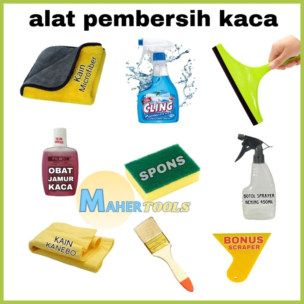 Paket Alat Pembersih Kaca Jendela Botol Spray Wipper Pembersih Kaca Serbaguna Cling Pembersih Kaca B
