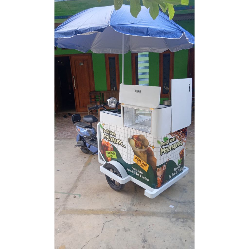 Gerobak sepeda listrik bakso keliling bisa CUSTEM