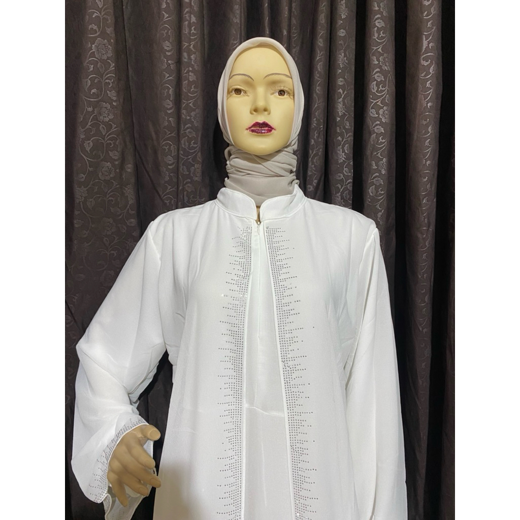 Gamis abaya polos payet muslim wanita mewah