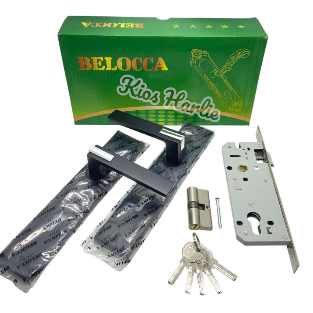Handle pintu rumah, handle hitam, kunci pintu rumah