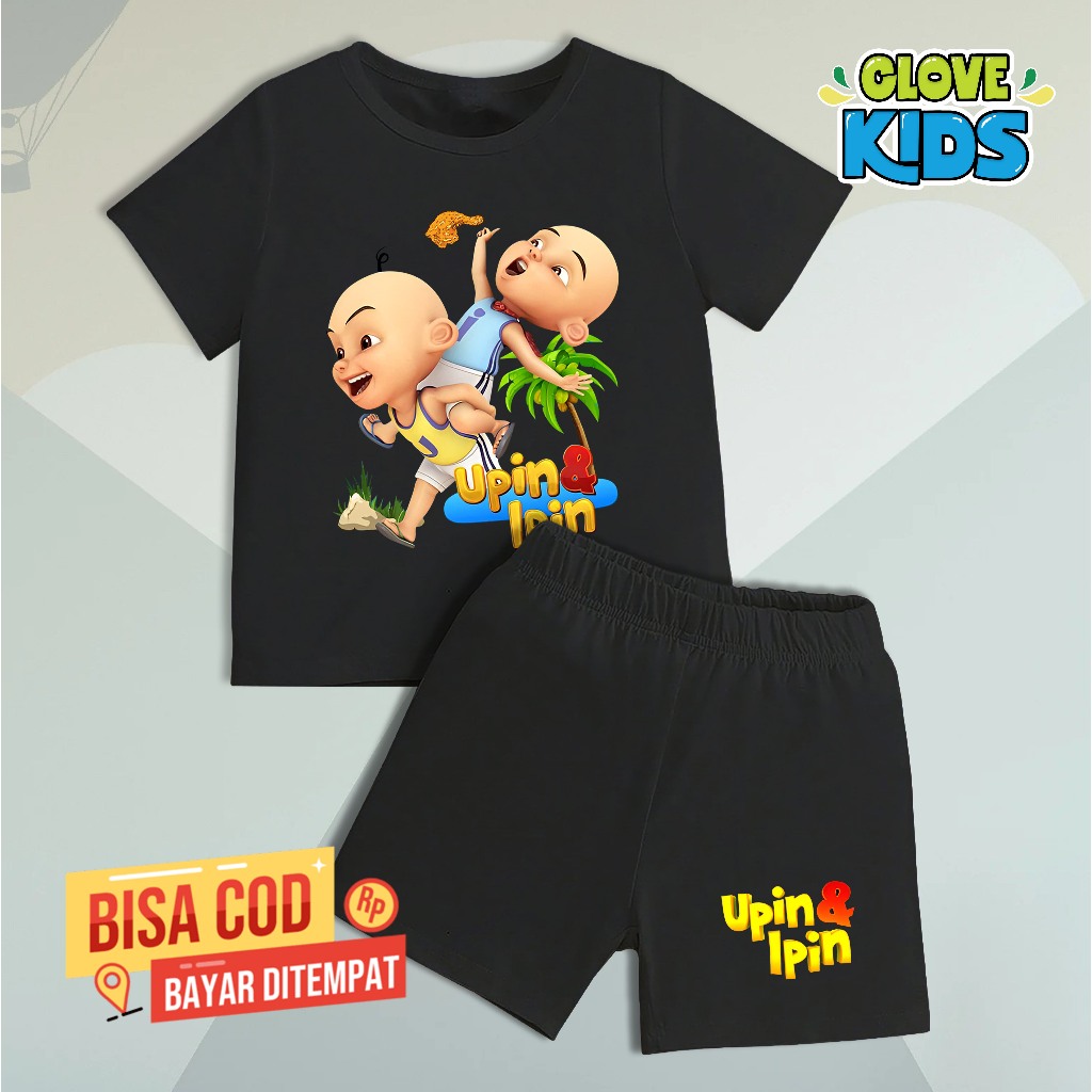 Kaos Setelan Anak Motif Upin dan Ipin Baju 1 Stel Motif Upin Ipin Kaos anak Upin Ipin