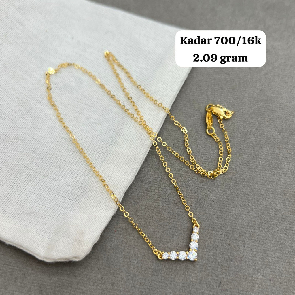 kalung aurel model simpel elegant kalung wanita emas asli 16 karat