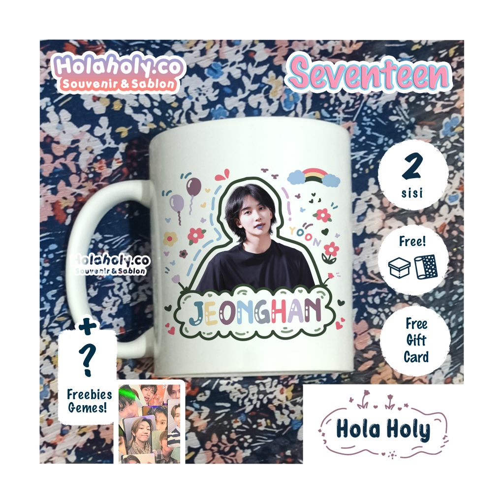 Mug Jeonghan Gelas SEVENTEEN Kpop Custom Ucapan Hampers kpop Kado Hadiah Ultah Graduation [READY]