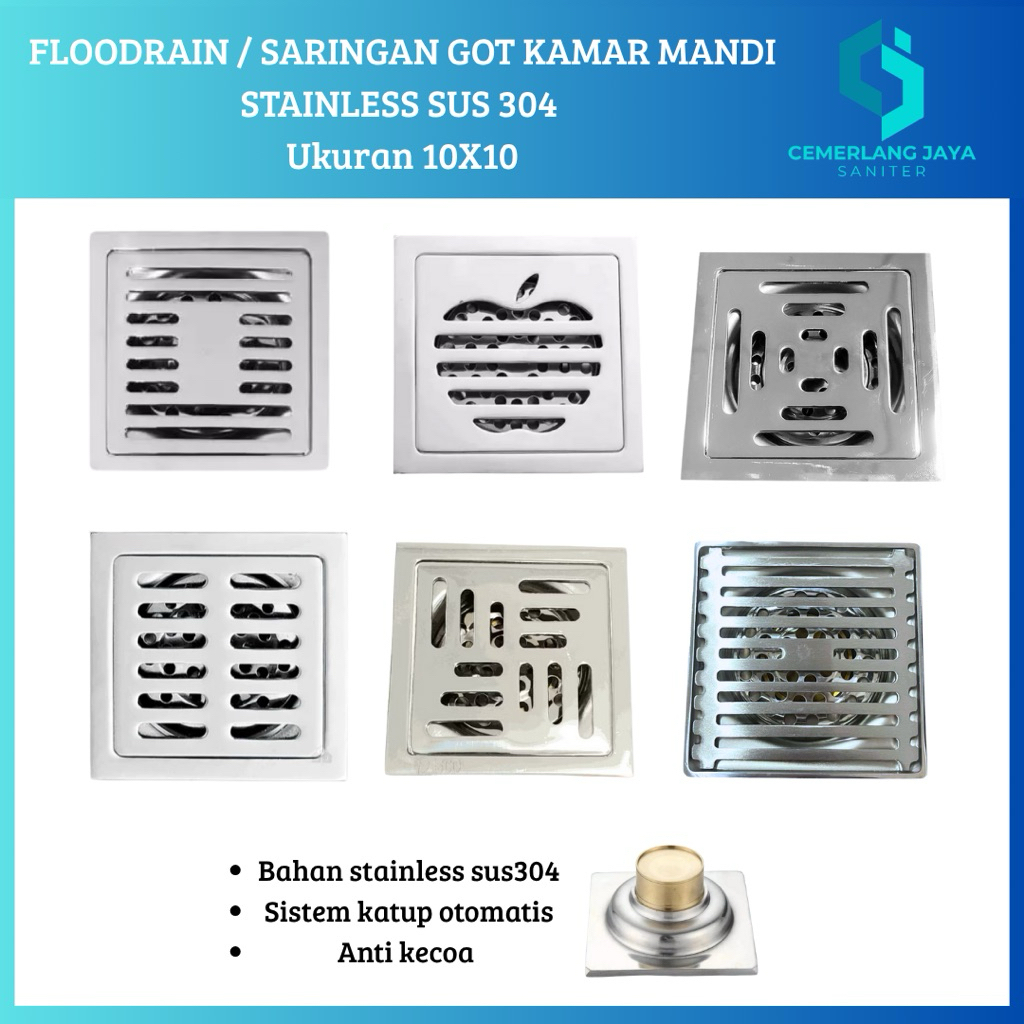 CEMERLANG JAYA - Saringan got kamar mandi 10x10 | Avur Kamar Mandi |Saringan got Stainless | Floordr