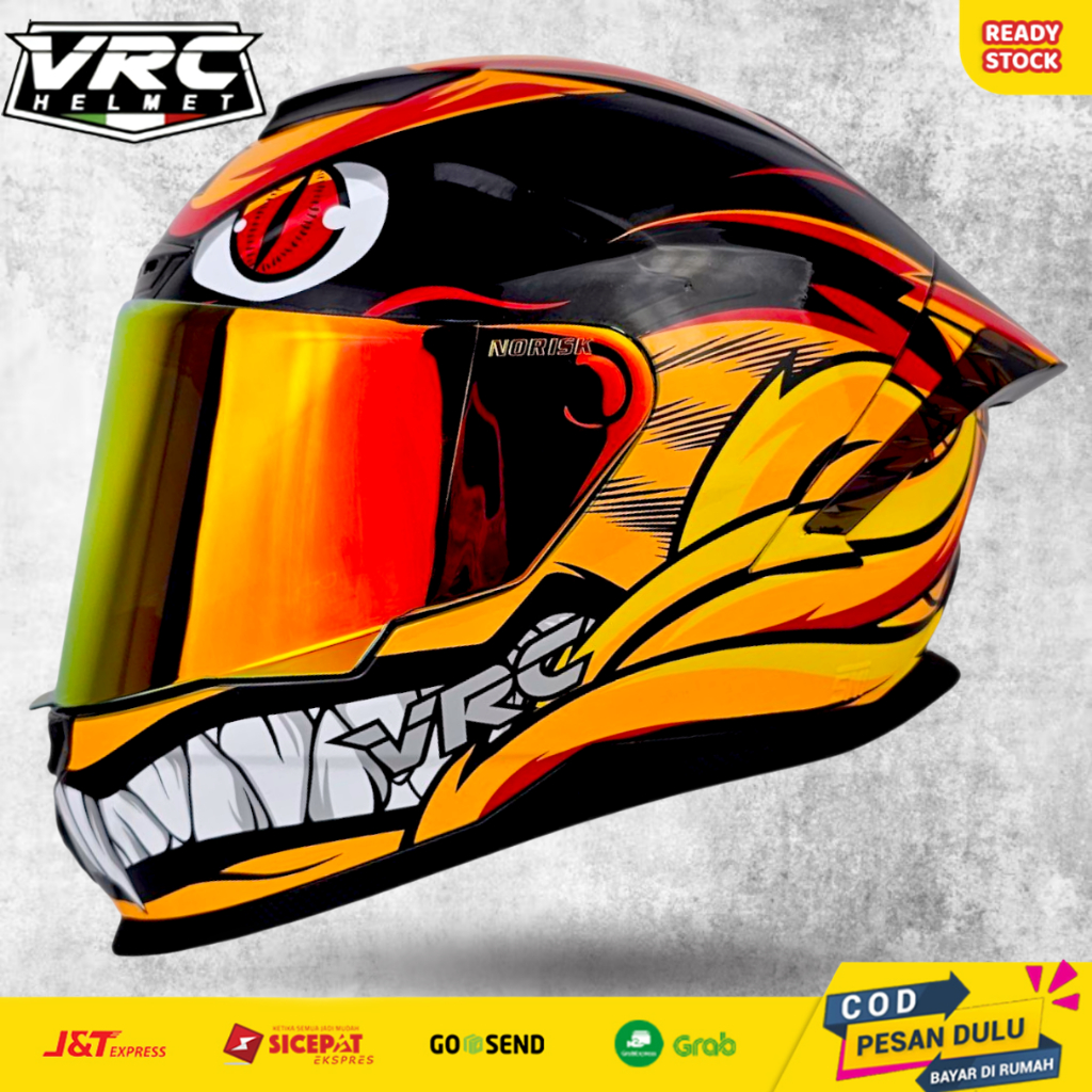 Helm Motor VRC Full Face SNI Visor Iridium Silver | Helm Touring Dewasa