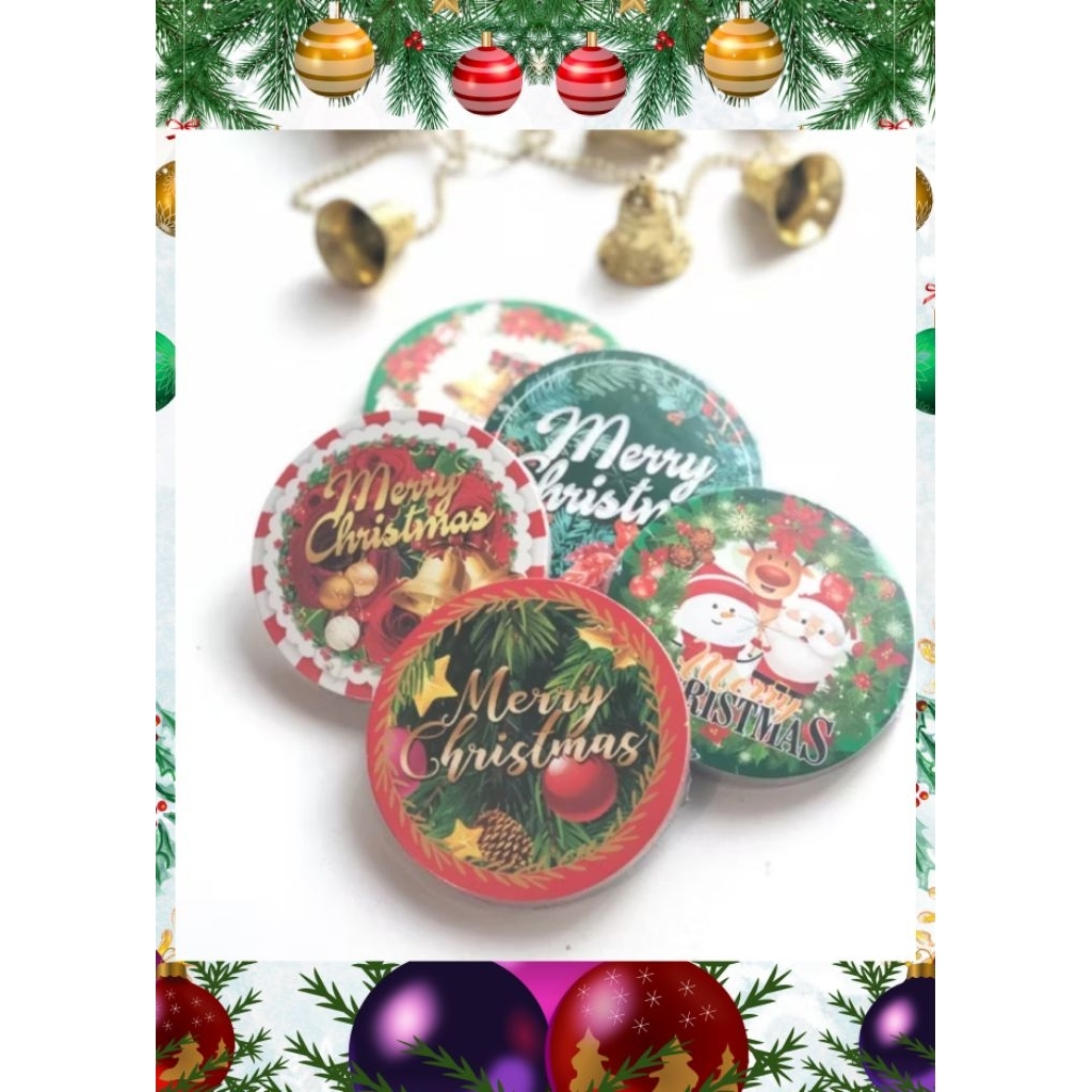 (30 pcs)Tatakan Lilin Natal/Tatakan Lilin Christmast/Tatakan Lilin Kertas Motif