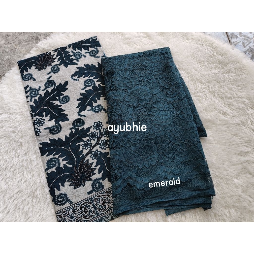 Kain Batik jarik couple set seragaman katun prima brokat cord emerald green