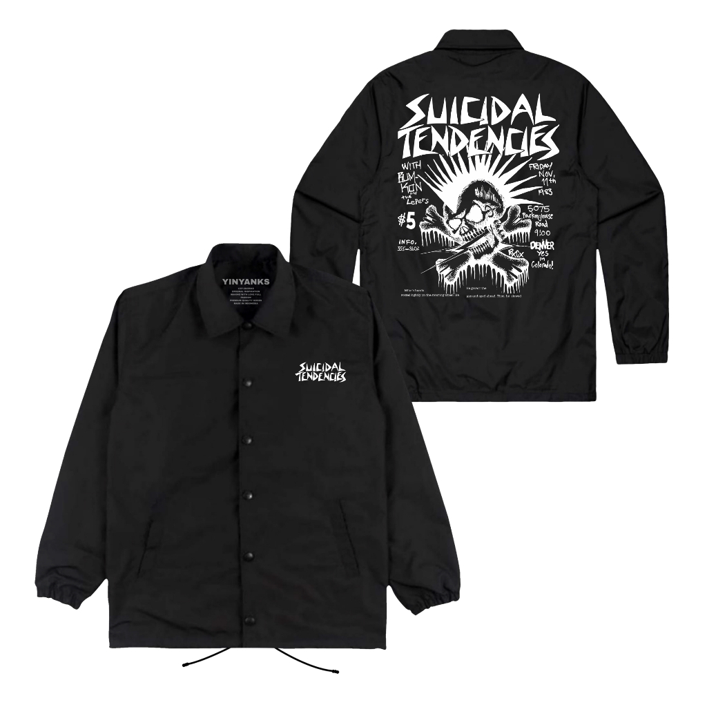 The Getooxs Jacket Coach Suicidal Tendencies Jacket Unisex warna Hitam