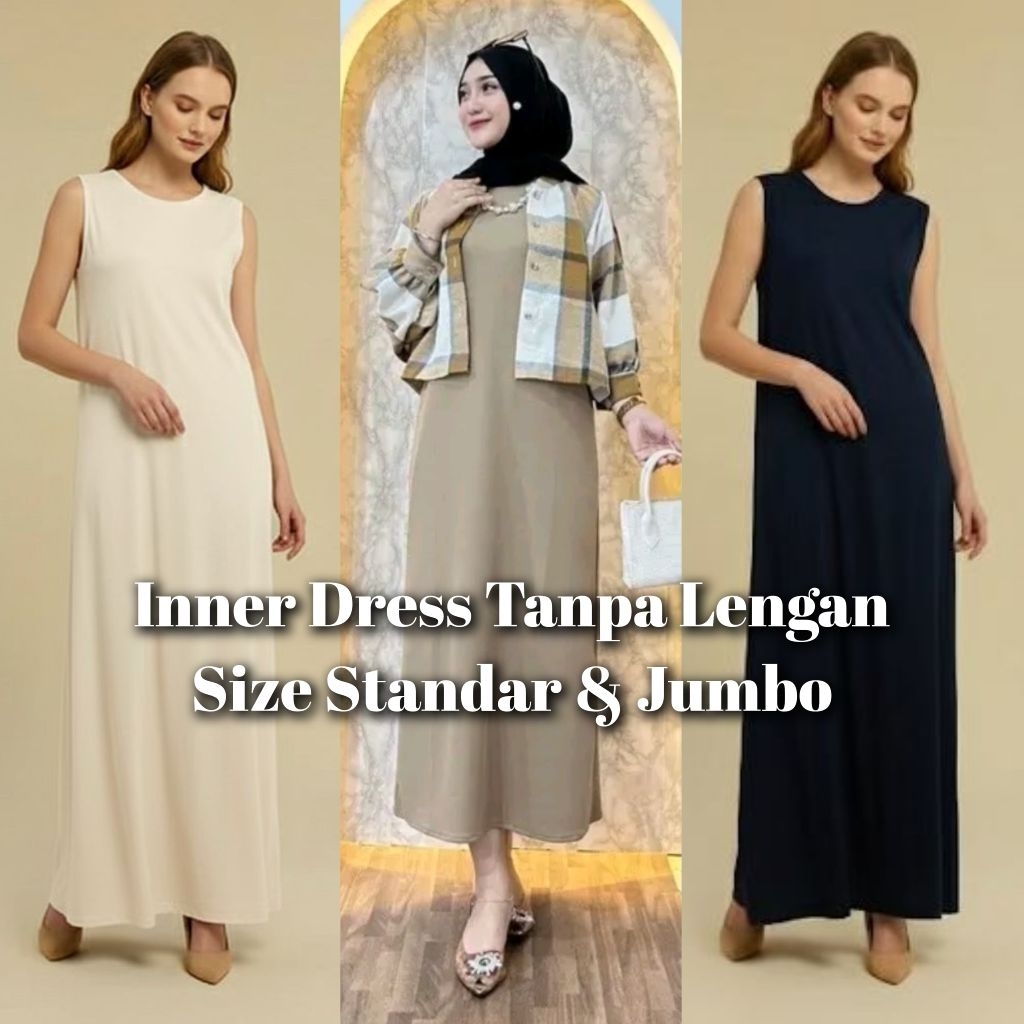 INNER DRESS KNIT//INNER BUMIL//INNER TANPA LENGAN