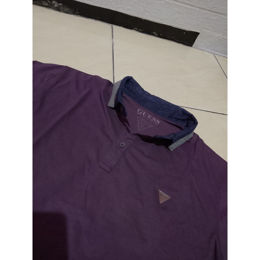 Kaos Kerah Pria Guess | Polo Shirt Lengan Pendek Polos Seragam | Kaos Polos Murah