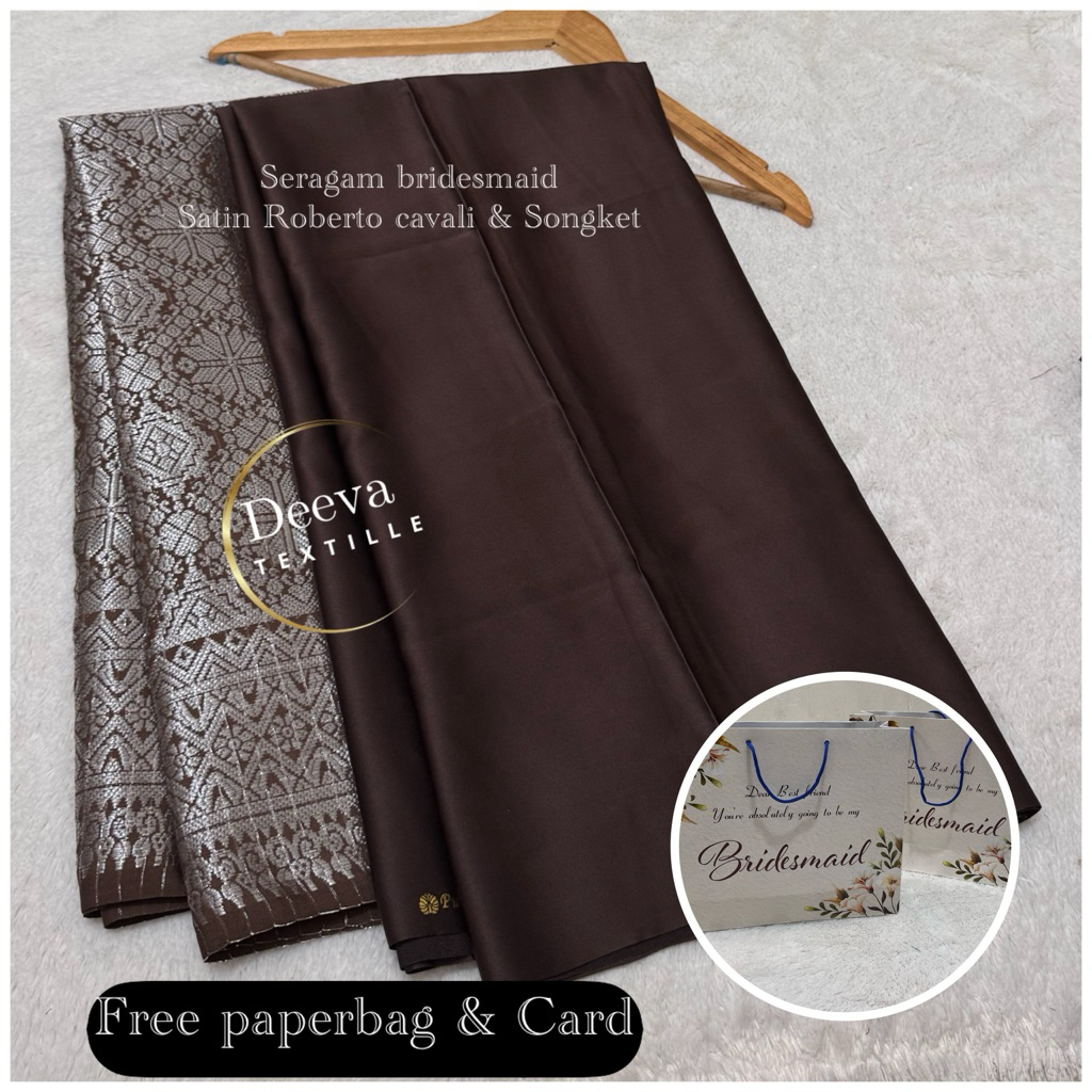 Set/Paket Kain Bridesmaid Satin Raberta Cavelli & Songket