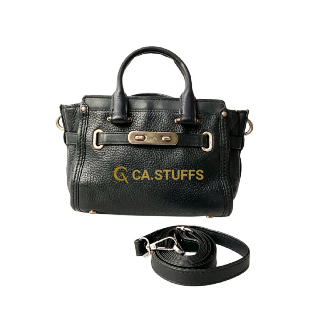 Preloved Coach COC Small Swagger Carryall Leather Top Handle & Crossbody Bag