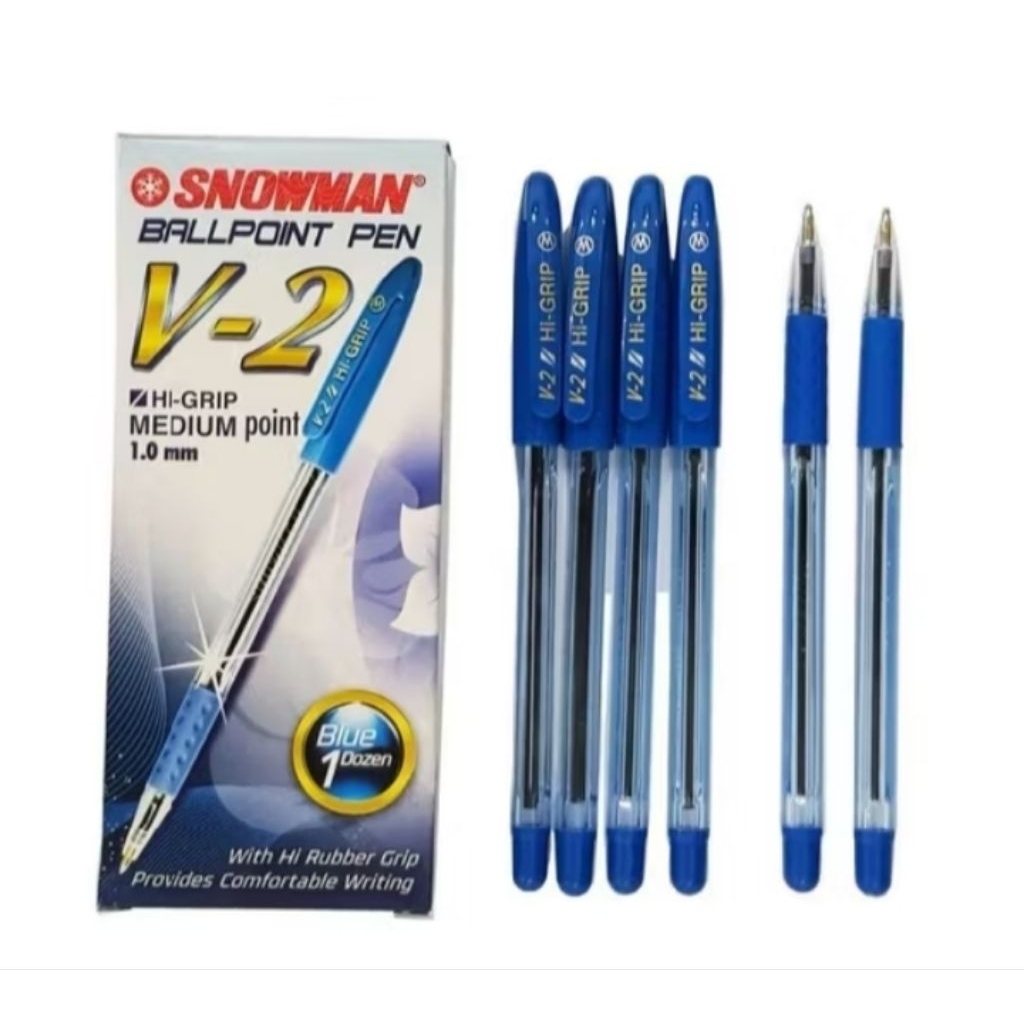 ballpoint /pulpen snowman v2 warna biru 1pak